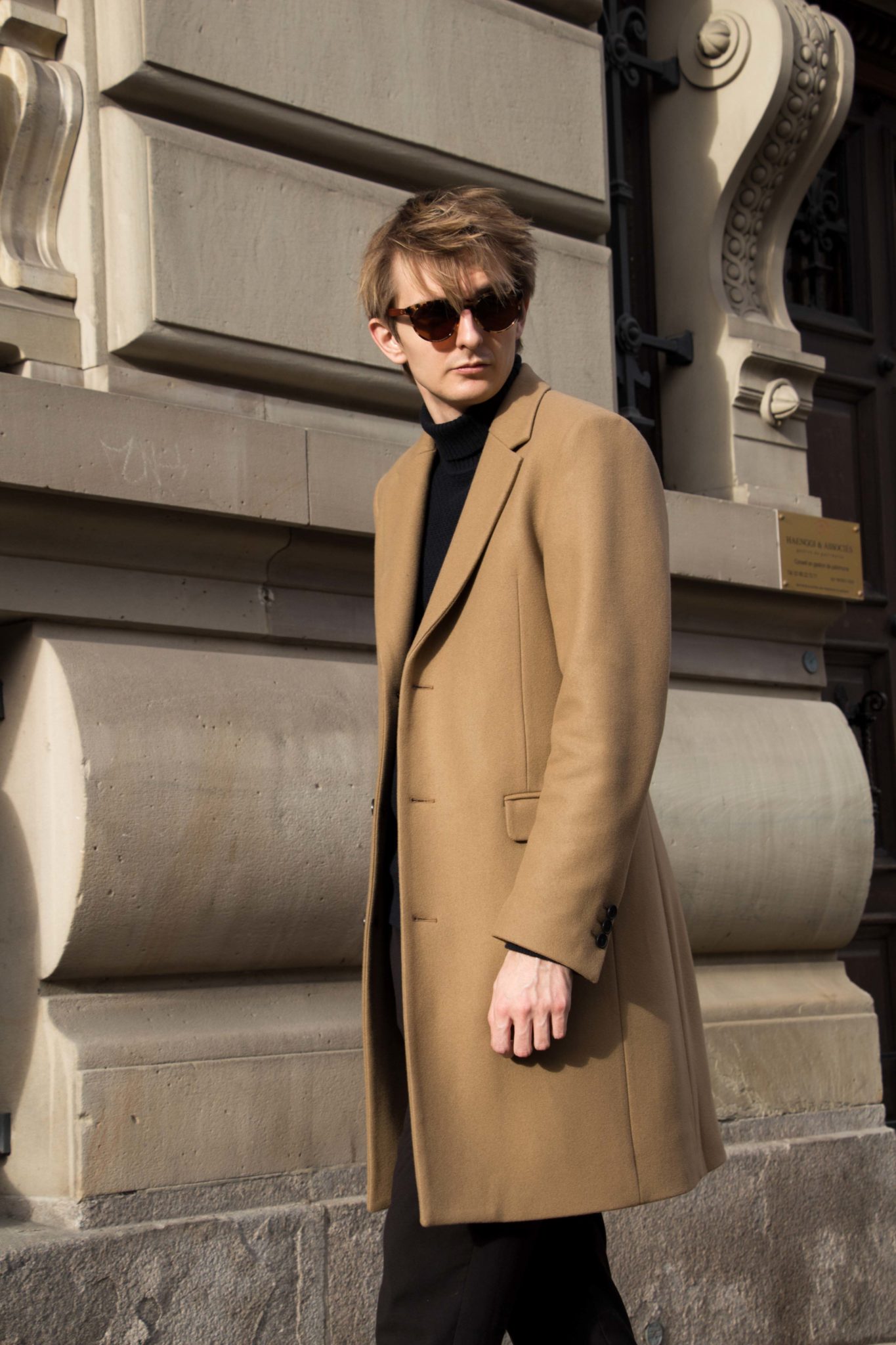 look manteau camel homme